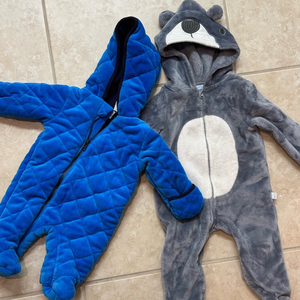 KoalaBaby Blue Quilted Winter Onesie Warmers